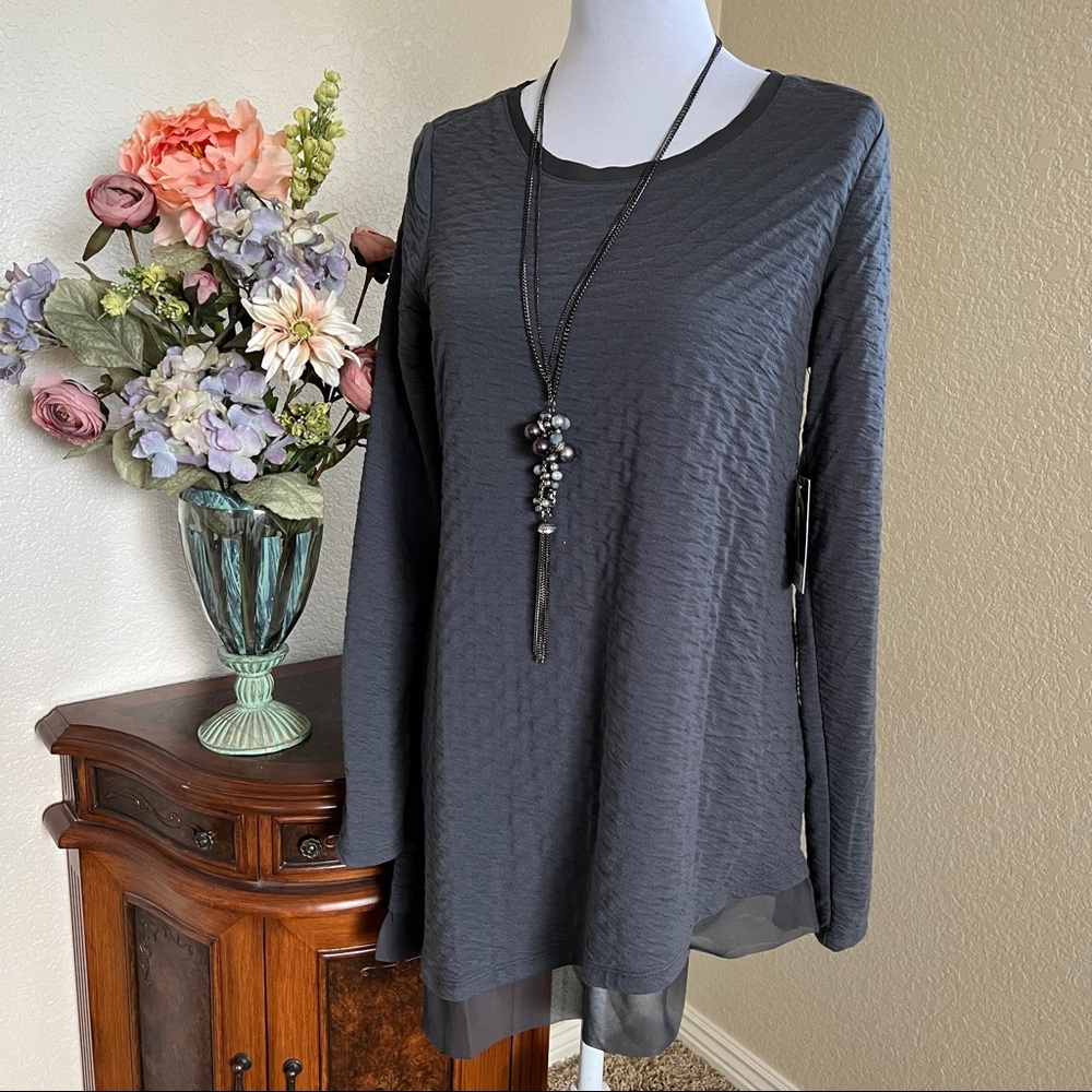 Vera Wang Textured Asymmetrical Tunic
